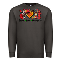Smoke peace love firefighter Premium Sweatshirt - AdoDesignShop