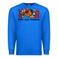 True Royal peace love firefighter Premium Sweatshirt - AdoDesignShop