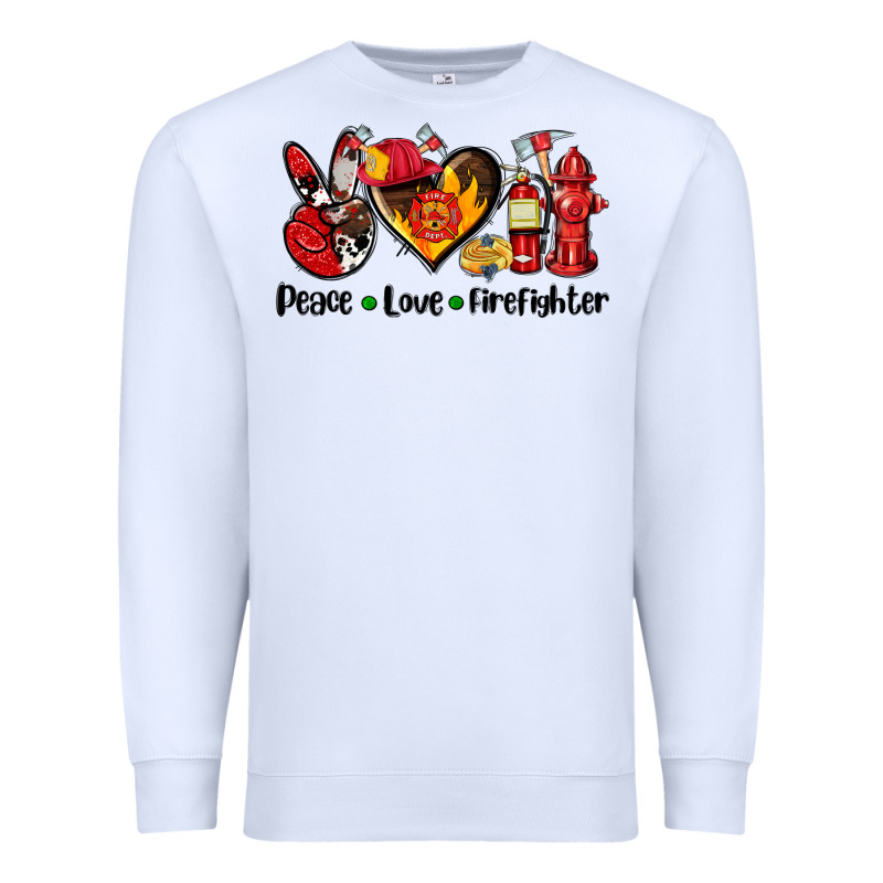 Peace Love Firefighter Premium Sweatshirt by AdoDesignShop | Teevron