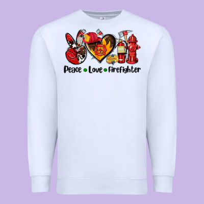 Peace Love Firefighter Premium Sweatshirt Designed By Adodesignshop