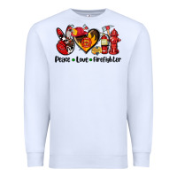 White peace love firefighter Premium Sweatshirt - AdoDesignShop