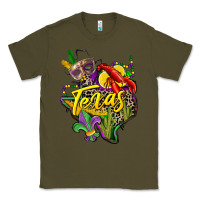 Army Green texas map mardi gras Classic Tee - CowGirlArtShop