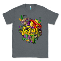 Charcoal Heather texas map mardi gras Classic Tee - CowGirlArtShop