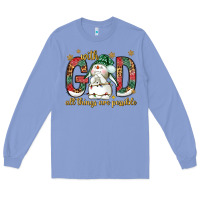Colony Blue with god all things are possible with snowman bbs Long Sleeve Tee - BundleAndBundleShop