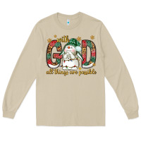 Mushroom with god all things are possible with snowman bbs Long Sleeve Tee - BundleAndBundleShop