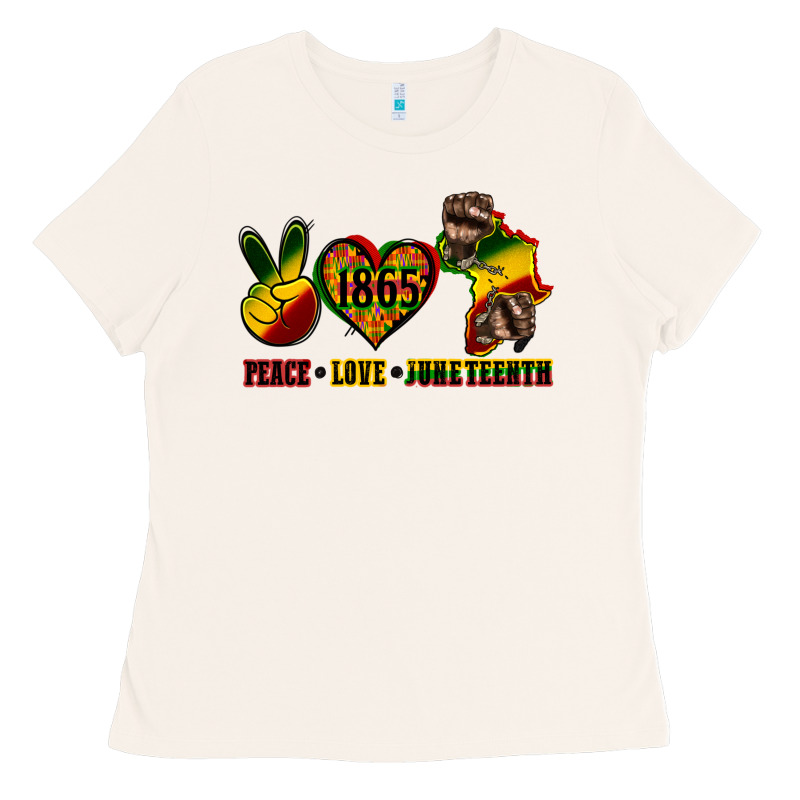 Peace Love Juneteenth Ladies Tee by CowGirlArtShop | Teevron