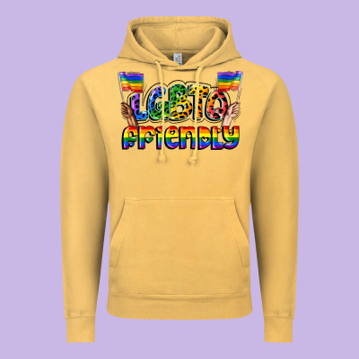 Lgbtq Friendly Pride Vintage Hoodie Designed By Fadigitalartstudio