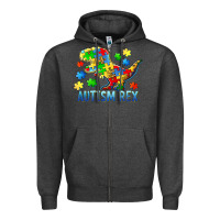 Charcoal Heather autism rex Zipper Hoodie - BarkalooDesign