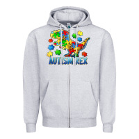 Heather Grey autism rex Zipper Hoodie - BarkalooDesign