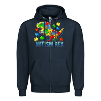Navy autism rex Zipper Hoodie - BarkalooDesign
