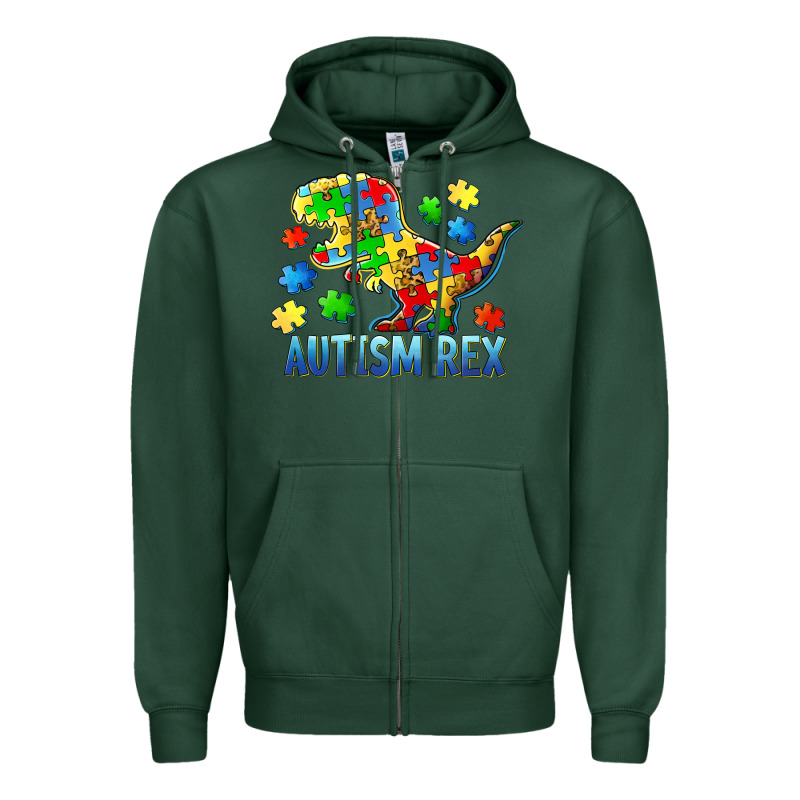 Autism Rex Zipper Hoodie by BarkalooDesign | Teevron