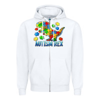 White autism rex Zipper Hoodie - BarkalooDesign