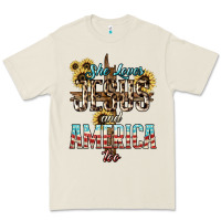 Bone She loves Jesus and America too sunflower Premium Tee - HowdyJamesFarm