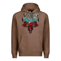 Chestnut merry christmas bull skull Premium Hoodie - CowhideDigitalArt