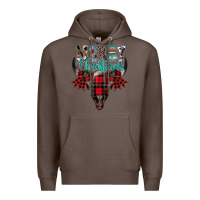 Coffee merry christmas bull skull Premium Hoodie - CowhideDigitalArt