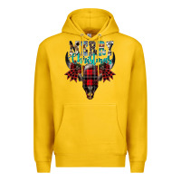 Lemon merry christmas bull skull Premium Hoodie - CowhideDigitalArt