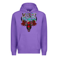 Purple merry christmas bull skull Premium Hoodie - CowhideDigitalArt
