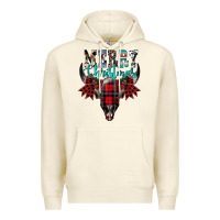 Sandshell merry christmas bull skull Premium Hoodie - CowhideDigitalArt