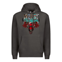 Smoke merry christmas bull skull Premium Hoodie - CowhideDigitalArt