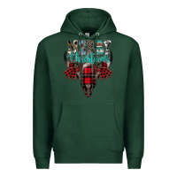 Sports Green merry christmas bull skull Premium Hoodie - CowhideDigitalArt