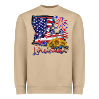 Mushroom 4th of july  louisiana map Heavyweight Sweatshirt - BarkalooDesign
