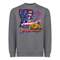 Storm 4th of july  louisiana map Heavyweight Sweatshirt - BarkalooDesign