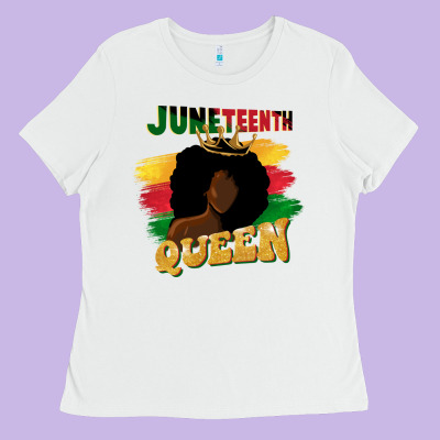 Juneteenth Queen Black Woman Afro Queen Ladies Tee Designed By Cowgirlartshop