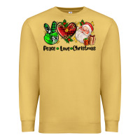 Antique Gold peace love  christmas Premium Sweatshirt - AdoDesignShop
