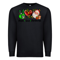 Black peace love  christmas Premium Sweatshirt - AdoDesignShop