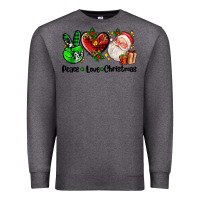 Charcoal Heather peace love  christmas Premium Sweatshirt - AdoDesignShop