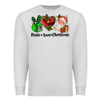 Dove Grey peace love  christmas Premium Sweatshirt - AdoDesignShop