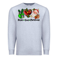 Heather Grey peace love  christmas Premium Sweatshirt - AdoDesignShop