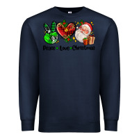 Navy peace love  christmas Premium Sweatshirt - AdoDesignShop
