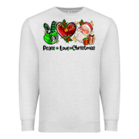 Oatmeal Heather peace love  christmas Premium Sweatshirt - AdoDesignShop
