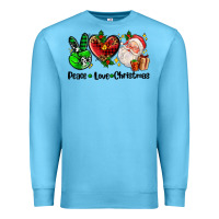 Ocean Blue peace love  christmas Premium Sweatshirt - AdoDesignShop