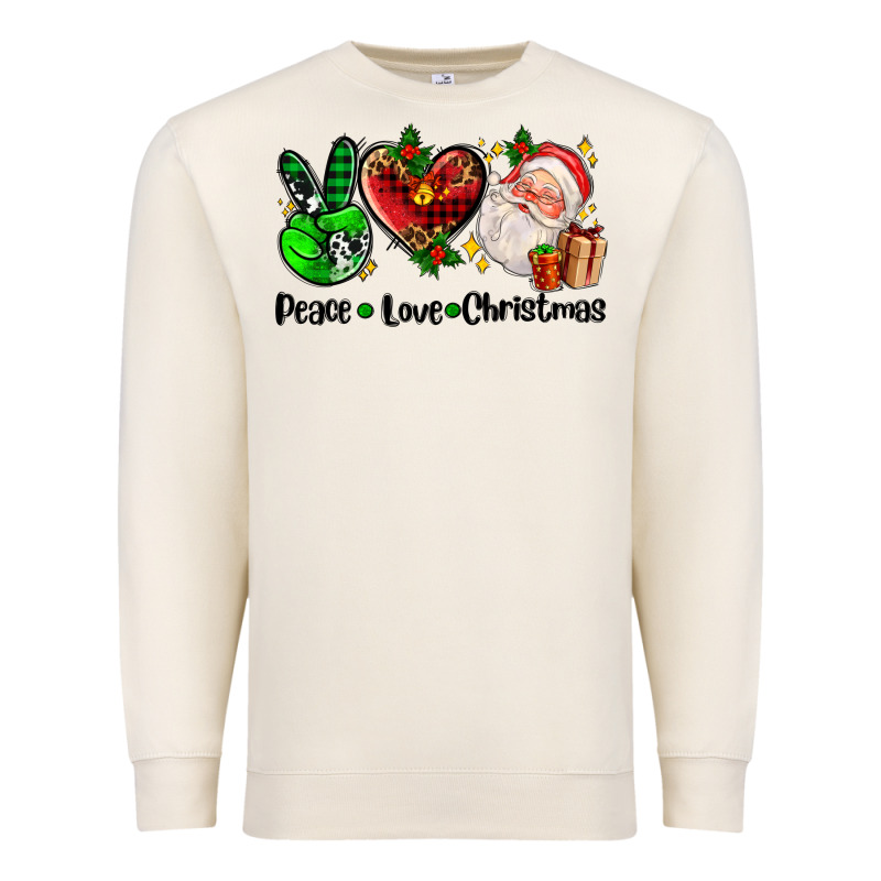 Peace Love  Christmas Premium Sweatshirt by AdoDesignShop | Teevron