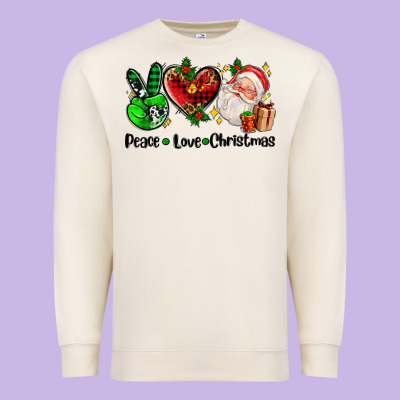 Peace Love  Christmas Premium Sweatshirt Designed By Adodesignshop