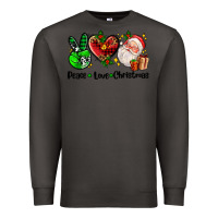 Smoke peace love  christmas Premium Sweatshirt - AdoDesignShop