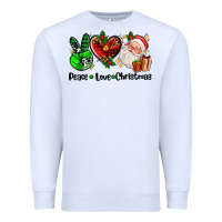 White peace love  christmas Premium Sweatshirt - AdoDesignShop