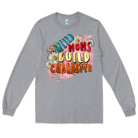 Heather Grey Weird moms build character Mother's Day Long Sleeve Tee - FaDigitalArtStudio