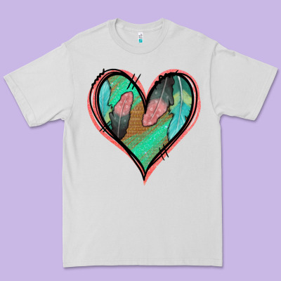 Feather Heart Premium Tee Designed By Jasminsmagicworld