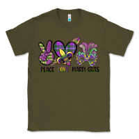Army Green peace love mardi gras Classic Tee - CowGirlArtShop