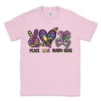 Bubblegum Pink peace love mardi gras Classic Tee - CowGirlArtShop