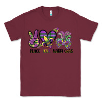 Burgundy peace love mardi gras Classic Tee - CowGirlArtShop