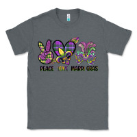 Charcoal Heather peace love mardi gras Classic Tee - CowGirlArtShop
