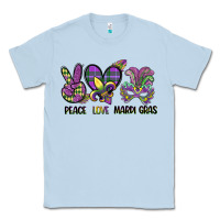 Dusty Blue peace love mardi gras Classic Tee - CowGirlArtShop