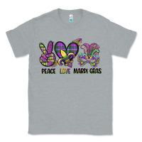 Heather Grey peace love mardi gras Classic Tee - CowGirlArtShop