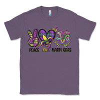 Lavender peace love mardi gras Classic Tee - CowGirlArtShop