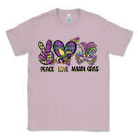 Lilac peace love mardi gras Classic Tee - CowGirlArtShop