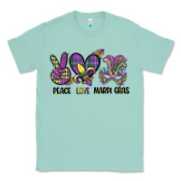 Seafoam peace love mardi gras Classic Tee - CowGirlArtShop